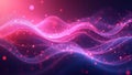 Pink and purple particles flowing creating abstract waves background Royalty Free Stock Photo