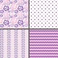 Pink & Purple Seamless Patterns