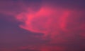 Pink and purple sky. Beautiful sunset blue sky and pink clouds. Cloudscape with beautiful pattern. Dramatic and idyllic sky. Royalty Free Stock Photo