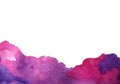 Pink-purple watercolor background.