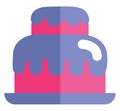 Pink and purple wedding cake, icon Royalty Free Stock Photo