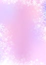 Pink and purple winter paper background with snowflake border