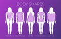 Pink Purple Woman Body Shapes Illustration