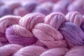 Pink and Purple Yarn Skeins. Generative AI Royalty Free Stock Photo