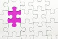 Pink puzzle piece missing, business concept