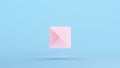 Pink Pyramid Floating Geometric Shape Solid Face Structure Kitsch Blue Background Top View Royalty Free Stock Photo