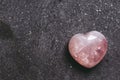 Pink quartz stone heart on white background Royalty Free Stock Photo