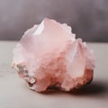 Pink quartz semigem geode crystals geological mineral on grey background Royalty Free Stock Photo