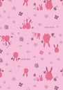 Pink rabbit bunny seamless repeated pattern for baby apparels