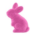 Pink rabbit on white background, Symbol of love Royalty Free Stock Photo