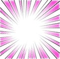 Pink radial speed lines halftone for manga hero