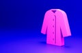 Pink Raincoat icon isolated on blue background. Minimalism concept. 3D render illustration