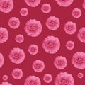 Pink ranuncules repeat pattern print background design