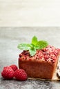 Pink raspberry loaf cake on gray table Royalty Free Stock Photo