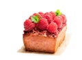 Pink raspberry loaf cake on white Royalty Free Stock Photo