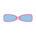 Pink reading glasses female style design symbol object. Person plastic vector icon isolated illustration