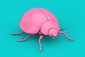 Pink Realistic Beautiful Ladybird in Duotone Style. 3d Rendering