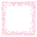 Pink realistic square confetti frame, design template for gift, certificate, voucher, AD brochure and so. Royalty Free Stock Photo