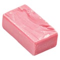 Pink rectangle shaped soap isolated on a white or transparent background. Soap in the shape of a rectangle heart close