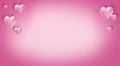 Pink rectangular banner with hearts. Valentine's day concept background. For greeting card