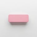Pink rectangular object with rounded edges isolated on white background Royalty Free Stock Photo