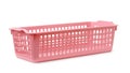 Pink rectangular plastic storage basket