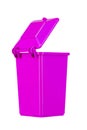 Pink recycling bin with open lid isolated on white background. Trash bin. File contains clipping path Royalty Free Stock Photo