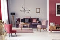 Warm red living room Royalty Free Stock Photo