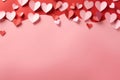 Pink and Red Background With Hearts - Romantic Valentines Wallpaper Lovers, Valentine\'s Day background, Stream of red and