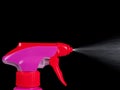 Pink red bottle spray, over black Royalty Free Stock Photo