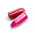 Pink and red broken lipsticks Royalty Free Stock Photo