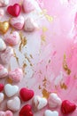 Pink, Red and Gold Hearts on a White Marble, Love Themed Events, Valentines, Birthday Greetings