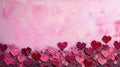 Pink and Red Heart Shaped Pattern on Textured Background Royalty Free Stock Photo