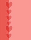 Pink Red Hearts Striped Border Background