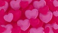 Pink and red hearts symbol of love. A lot of pink and red hearts fly chaotically