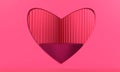 Pink red orange color gradient background wallaper love heart podium stage showcase stand product presentation happy valentine 14