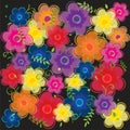 Pink red purple orange blue yellow Floral flowers background wallpaper