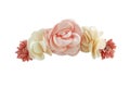 Pink Red Rose Flower Crown Front View isolated on white background with clipping paths Royalty Free Stock Photo