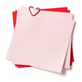Pink and red sticky notes