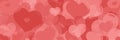 Valentines day hearts horizontal web banner