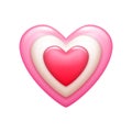 Pink, red and white heart jelly candy icon.