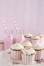 Pink retro dessert table girls birthday party