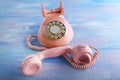 Pink retro telephone Royalty Free Stock Photo