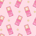 Pink retro tetris electronic game seamless pattern