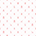 Pink classical chairs and armchairs silhouettes and rhombus pattern