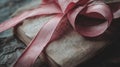 Pink Ribbon Adorns Antique Book Pages Royalty Free Stock Photo