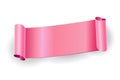 Pink ribbon banner, scroll ribbon, love, romance decoration Royalty Free Stock Photo