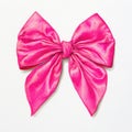 Pink ribbon bow. Centered composition and vivid color express joy and light-heartedness Royalty Free Stock Photo