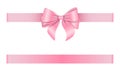 Pink ribbon with bow Royalty Free Stock Photo