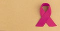 Pink ribbon for breast cancer awareness. banner with copy space Royalty Free Stock Photo